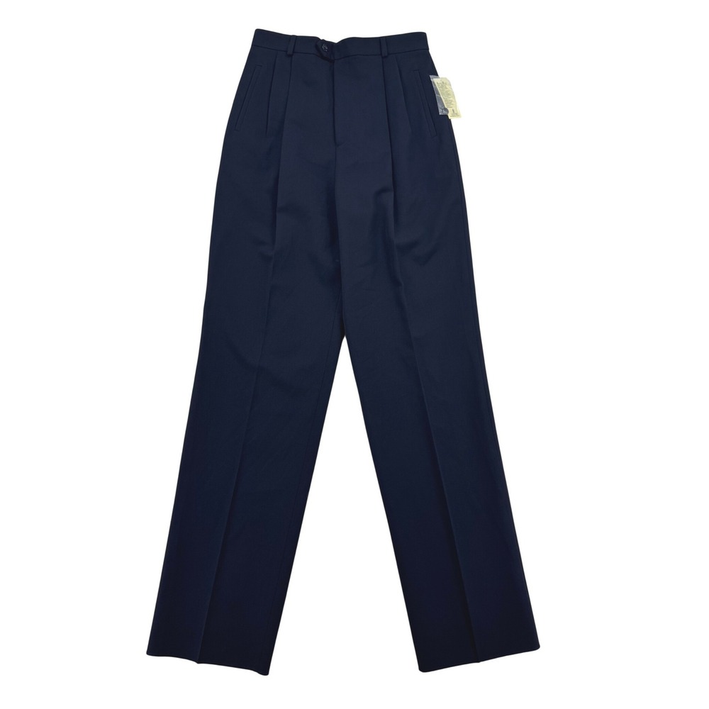 Austin Reed Trousers Women 10 Tall Navy NWT Pleated Worsted Wool Made in USA